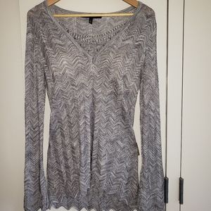 Grey top with silver sparkle